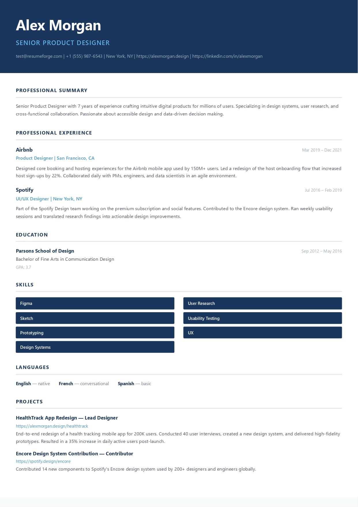 Consultant resume template preview