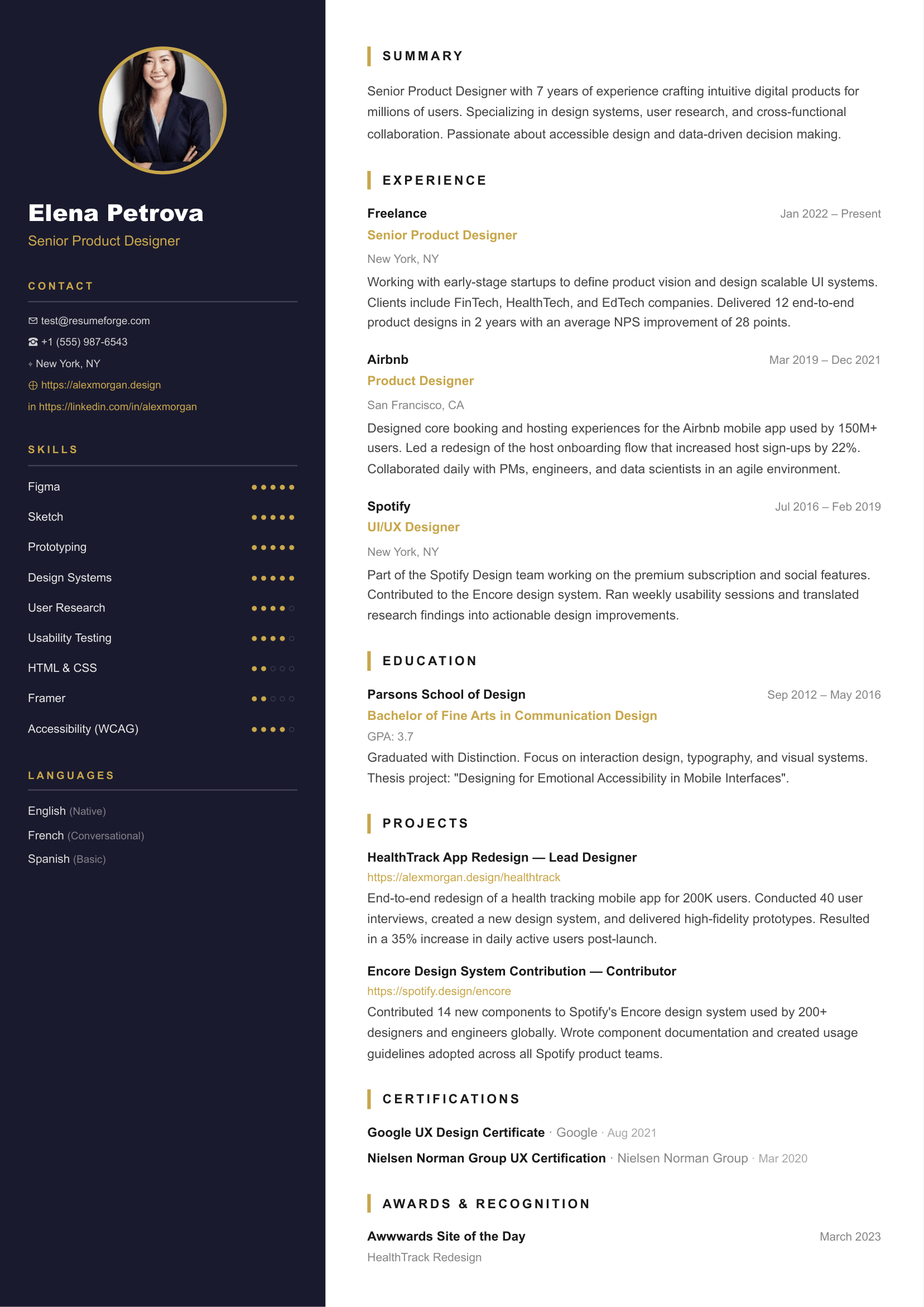 Modern resume template