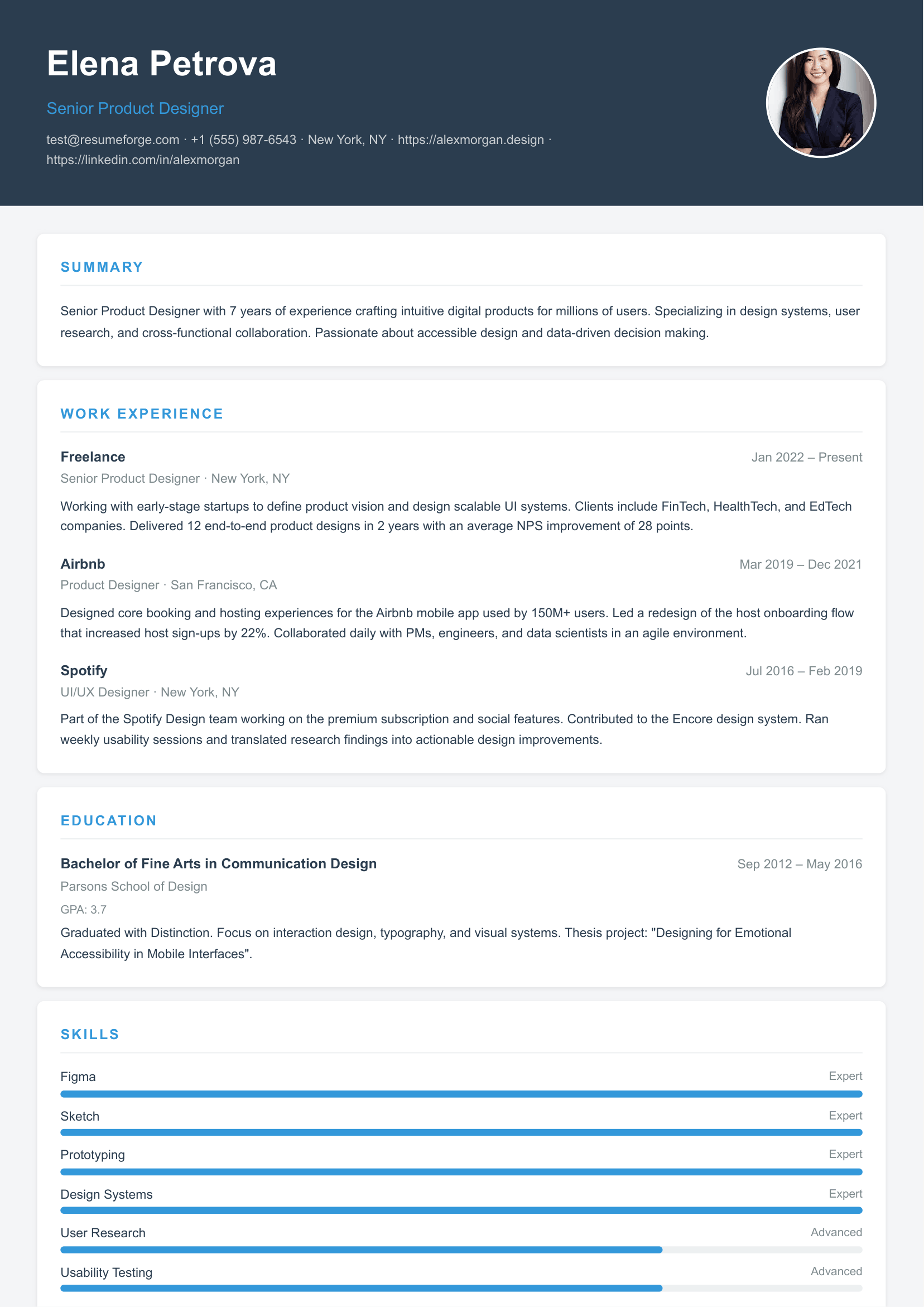 Slate resume template